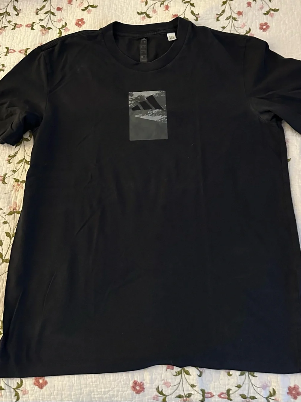 🖤 Adidas Black Graphic Performance Tee Men’s Size L Athletic Casual Active Top